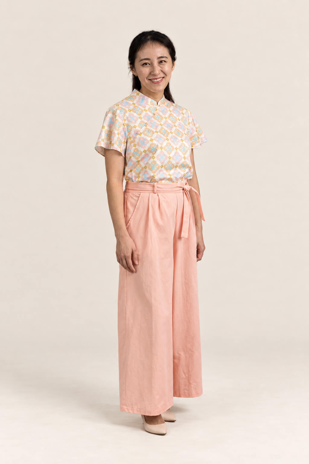 Ladies Marie Top - Cream Lucky Coins