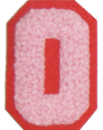 Iron-On Patch - Light Pink with Bright Pink Border (Numbers)