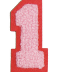 Iron-On Patch - Light Pink with Bright Pink Border (Numbers)
