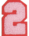 Iron-On Patch - Light Pink with Bright Pink Border (Numbers)