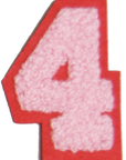 Iron-On Patch - Light Pink with Bright Pink Border (Numbers)