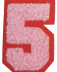 Iron-On Patch - Light Pink with Bright Pink Border (Numbers)