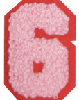 Iron-On Patch - Light Pink with Bright Pink Border (Numbers)