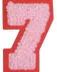 Iron-On Patch - Light Pink with Bright Pink Border (Numbers)