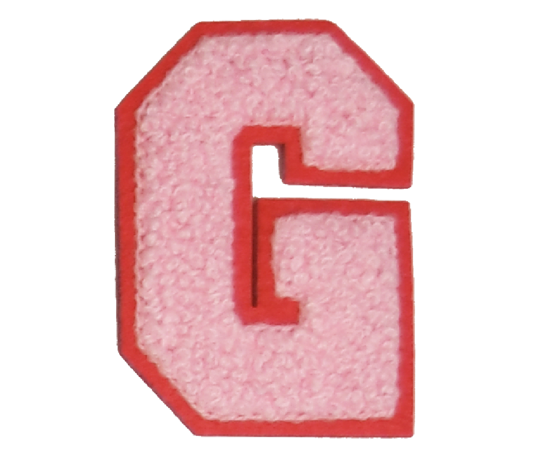 Iron-On Patch - Light Pink with Bright Pink Border (Letters)