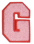 Iron-On Patch - Light Pink with Bright Pink Border (Letters)