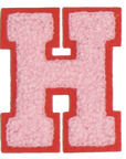 Iron-On Patch - Light Pink with Bright Pink Border (Letters)
