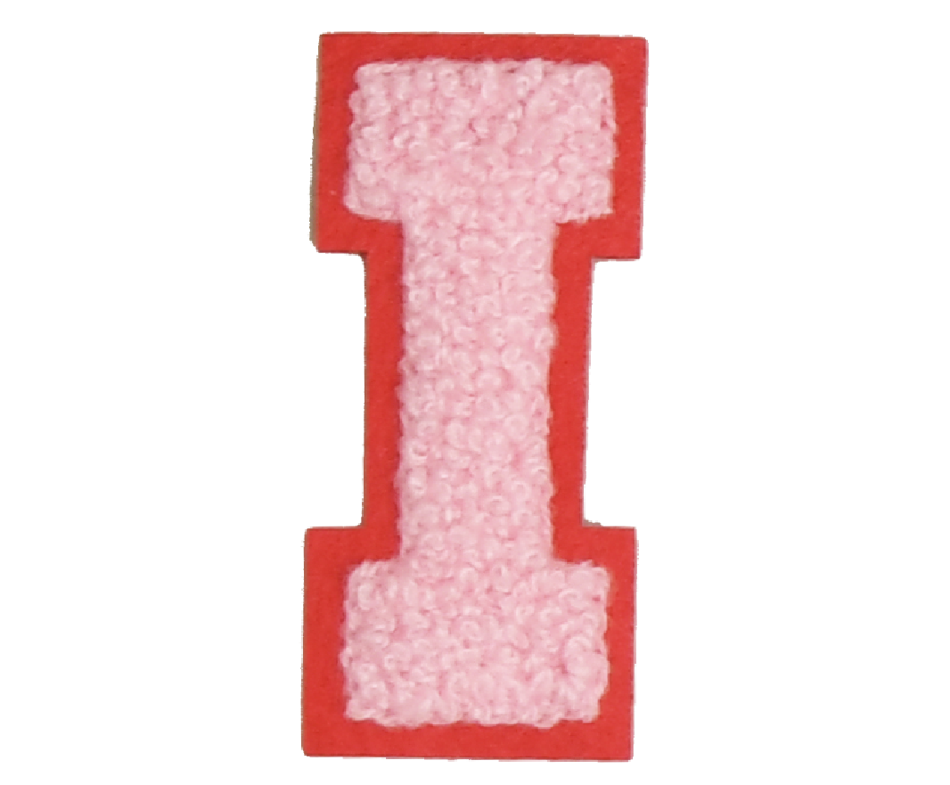 Iron-On Patch - Light Pink with Bright Pink Border (Letters)