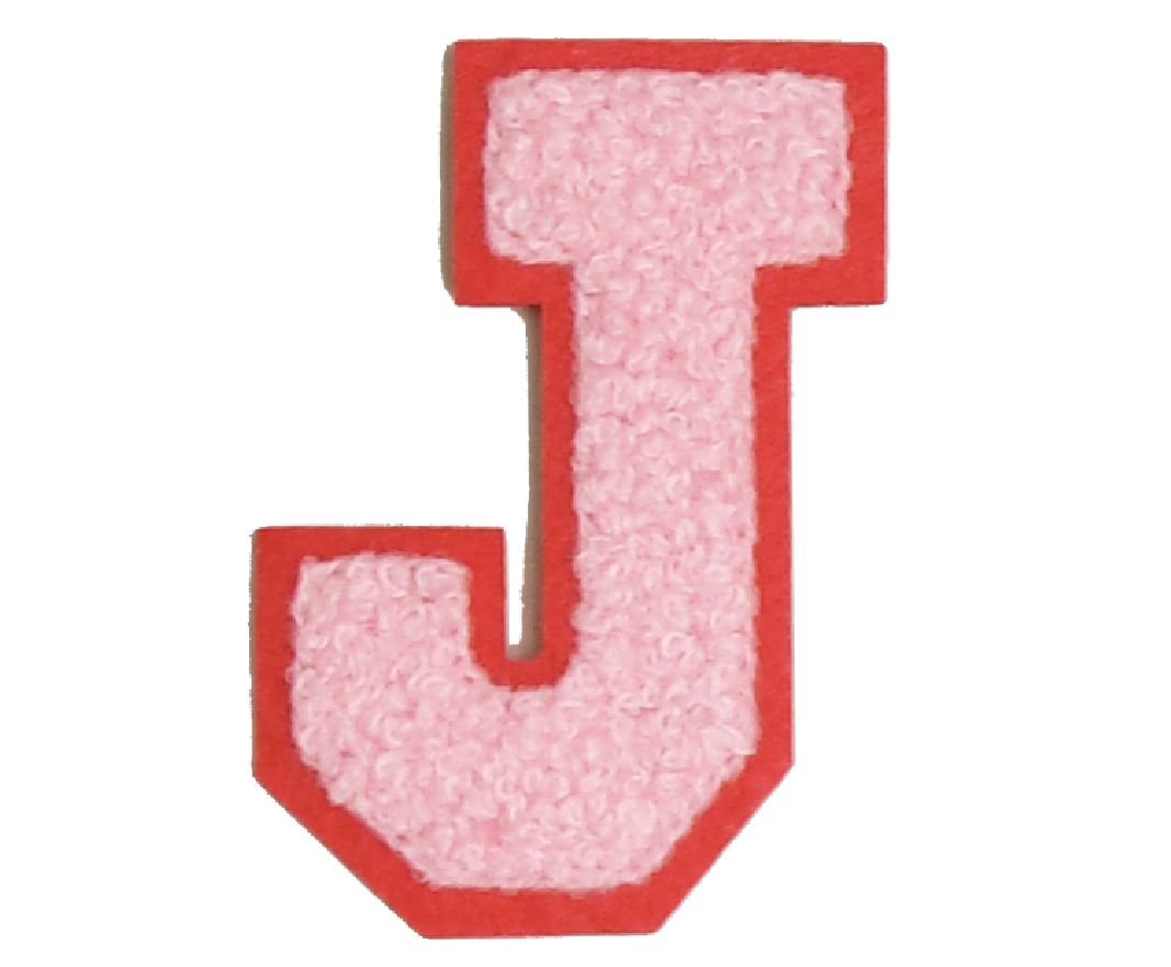 Iron-On Patch - Light Pink with Bright Pink Border (Letters)