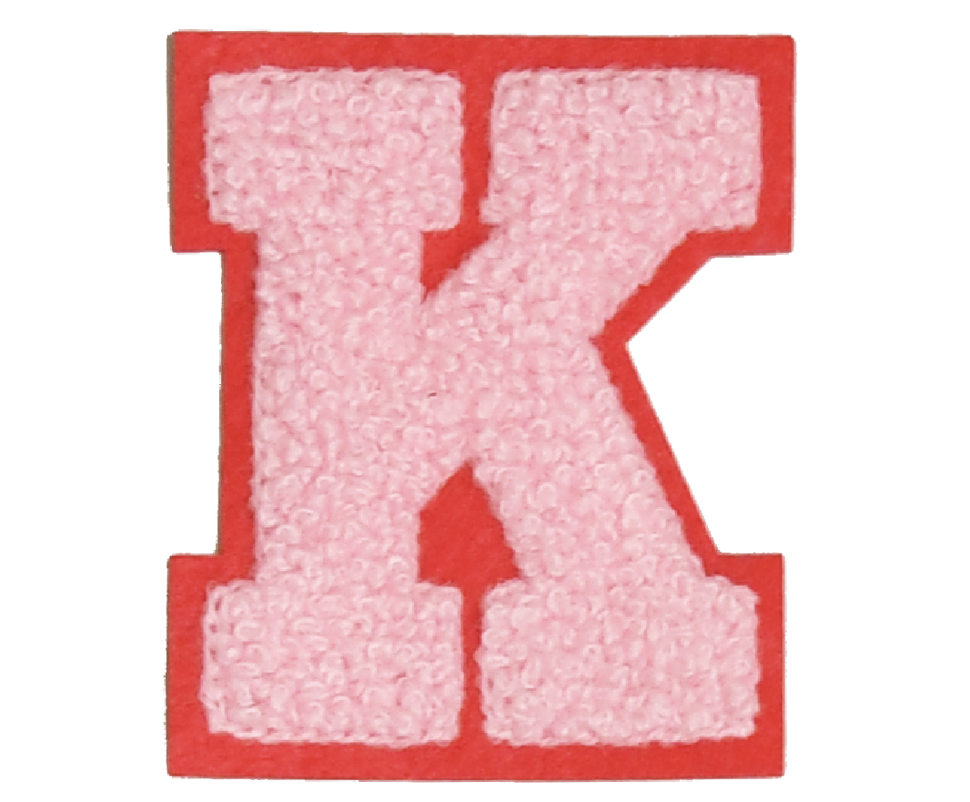 Iron-On Patch - Light Pink with Bright Pink Border (Letters)