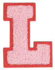 Iron-On Patch - Light Pink with Bright Pink Border (Letters)
