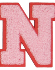 Iron-On Patch - Light Pink with Bright Pink Border (Letters)