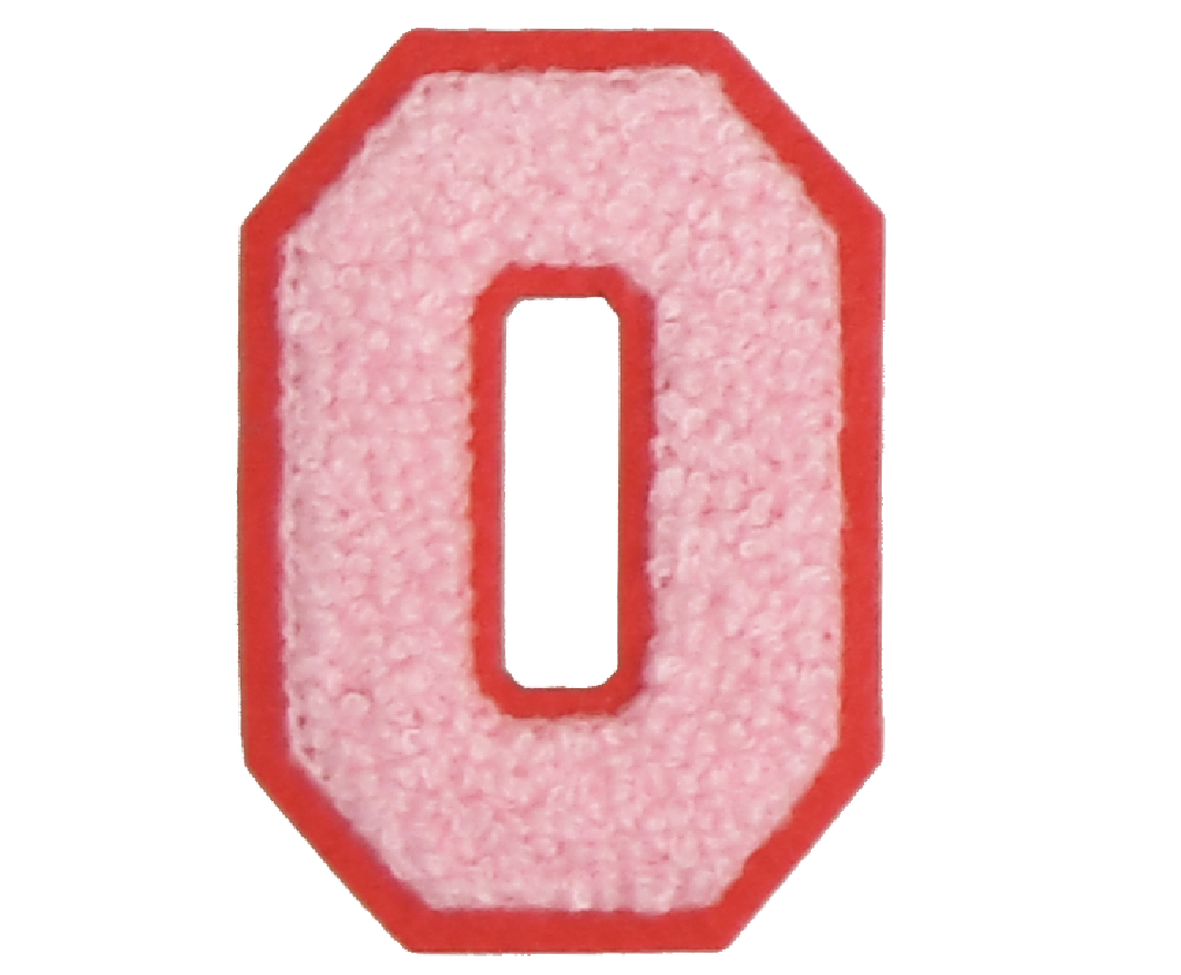 Iron-On Patch - Light Pink with Bright Pink Border (Letters)