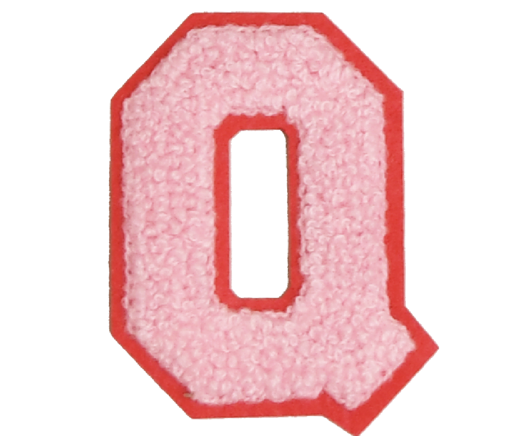 Iron-On Patch - Light Pink with Bright Pink Border (Letters)