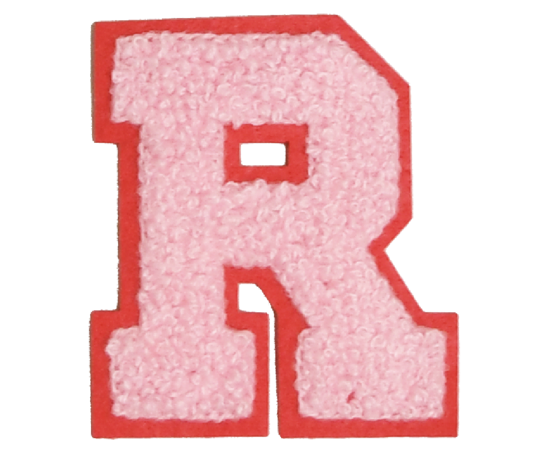 Iron-On Patch - Light Pink with Bright Pink Border (Letters)