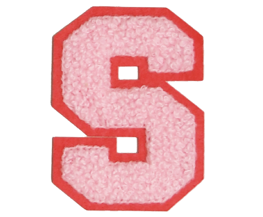 Iron-On Patch - Light Pink with Bright Pink Border (Letters)