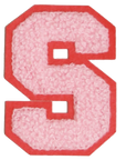 Iron-On Patch - Light Pink with Bright Pink Border (Letters)