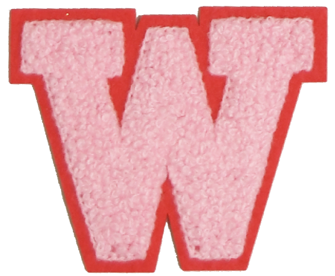 Iron-On Patch - Light Pink with Bright Pink Border (Letters)