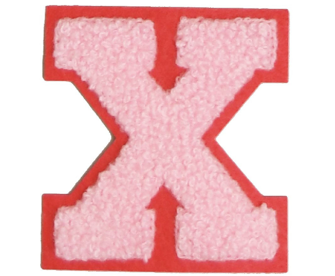 Iron-On Patch - Light Pink with Bright Pink Border (Letters)