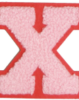 Iron-On Patch - Light Pink with Bright Pink Border (Letters)