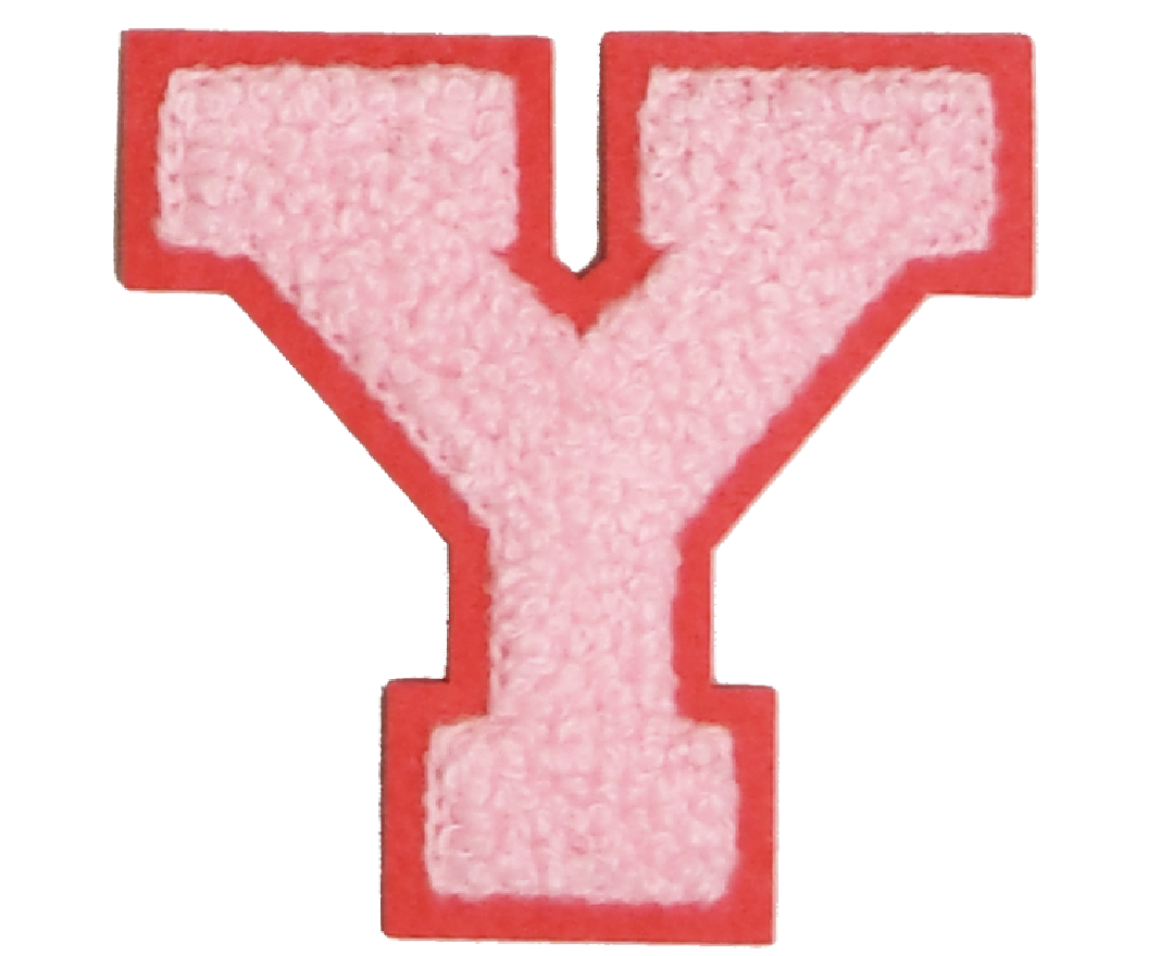 Iron-On Patch - Light Pink with Bright Pink Border (Letters)