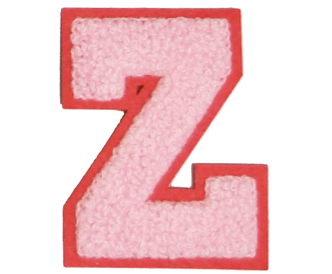 Iron-On Patch - Light Pink with Bright Pink Border (Letters)