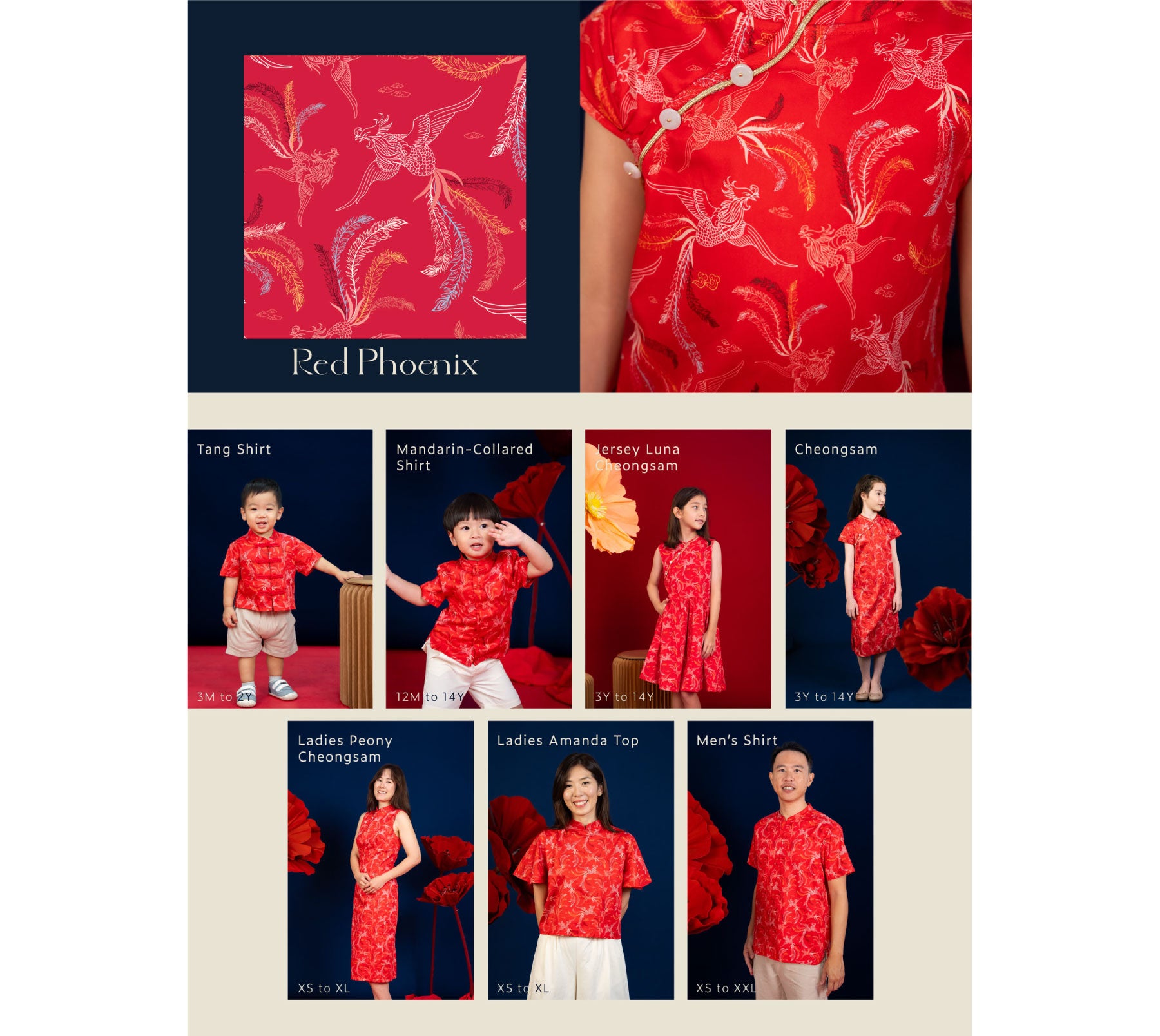 Red Phoenix Chinese New Year outfits