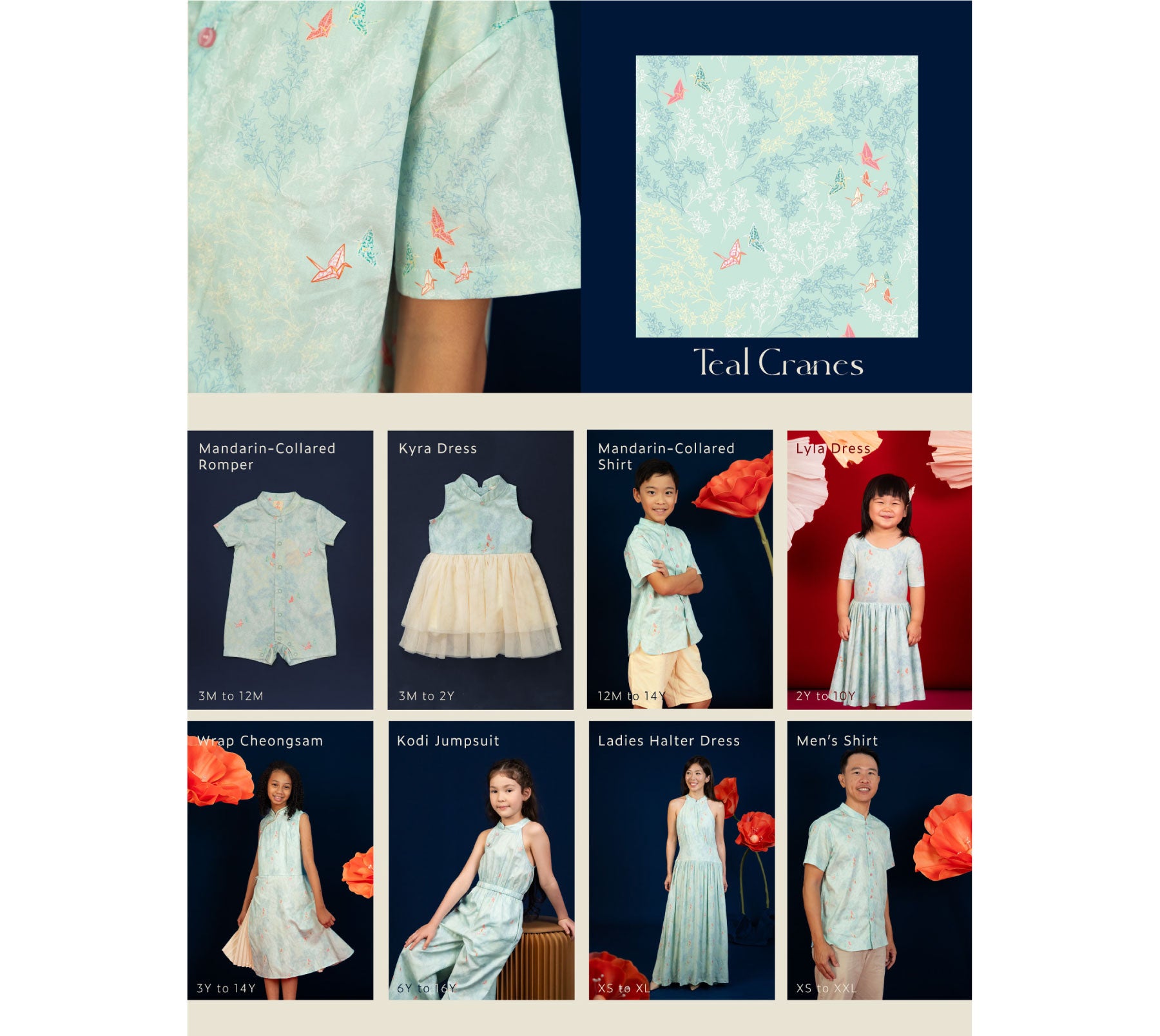 Teal Cranes Collection
