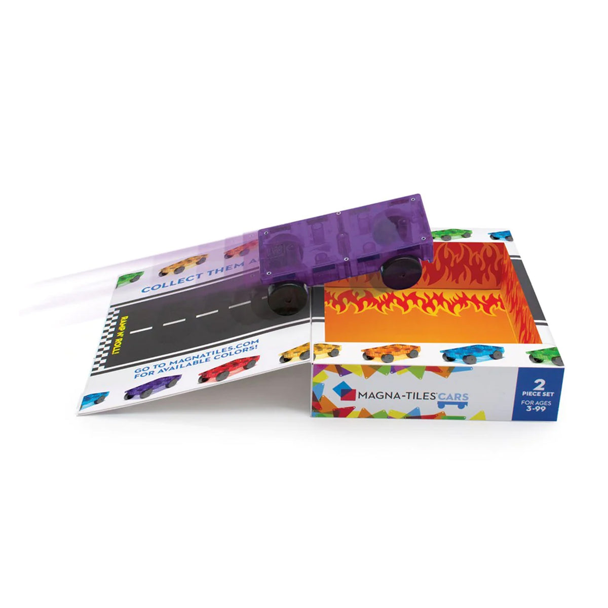 Magna-Tiles Cars 2-Piece Expansion Pack - Purple &amp; Red | The Elly Store