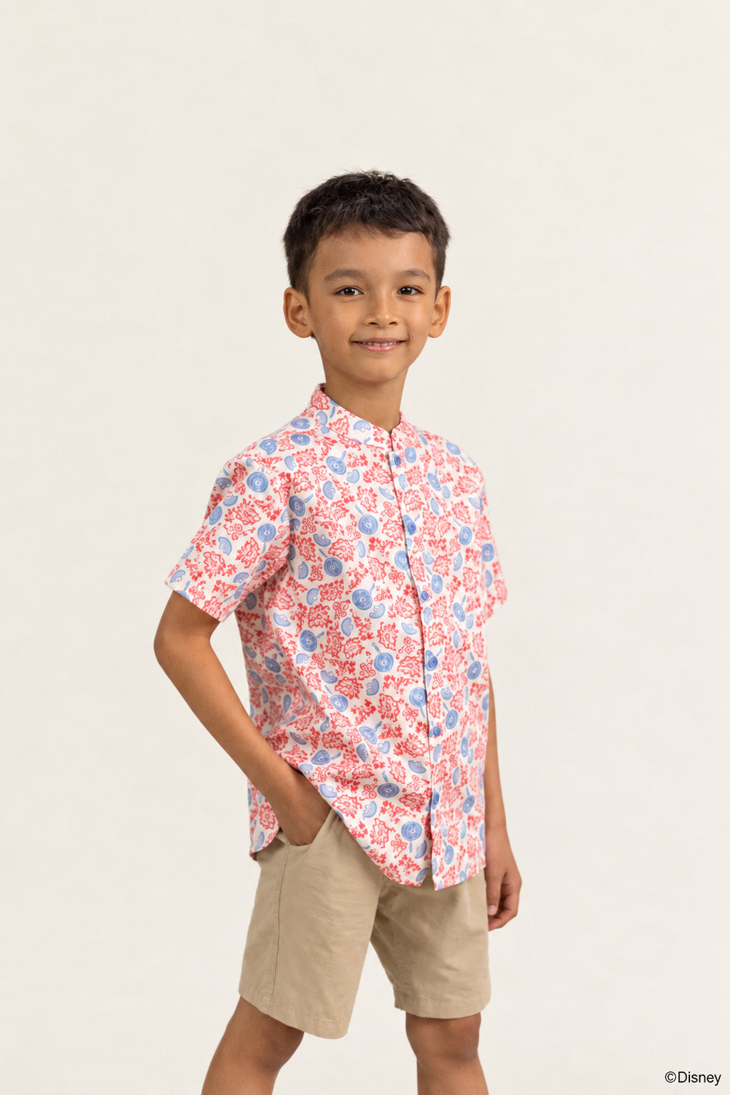Mandarin-collared Shirt - Mickey Fanfare front