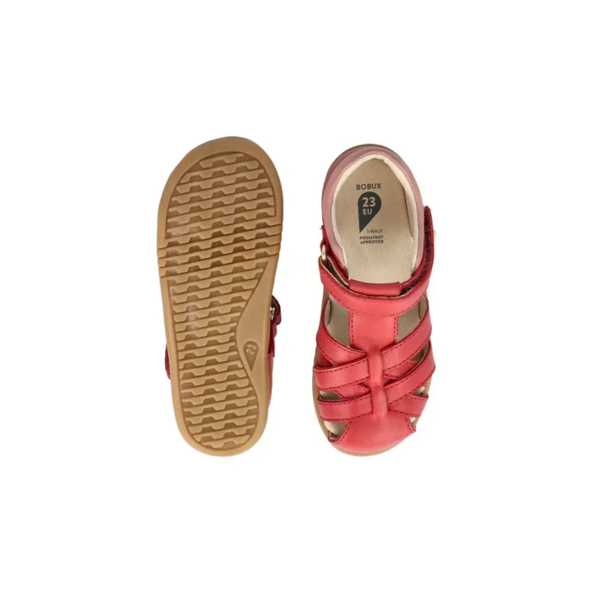 Bobux Mineral Red &amp; Rose Cross Jump Sandals i-Walk