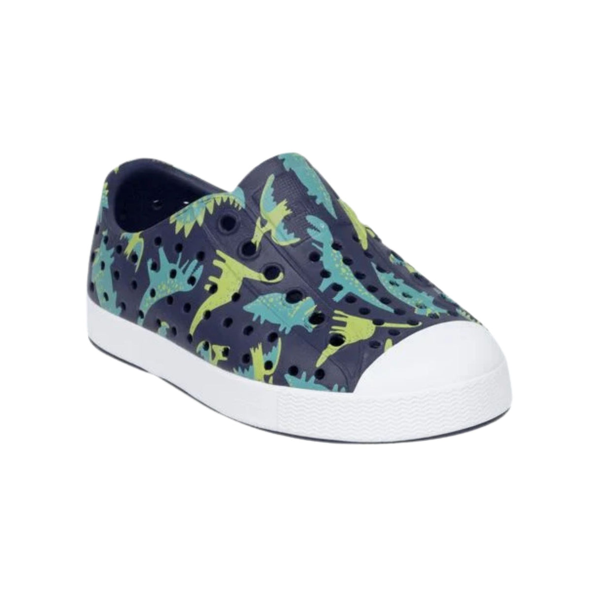 Jefferson Print Child Regatta Blue/ Shell White/ Trinket Dinosaurs front angle