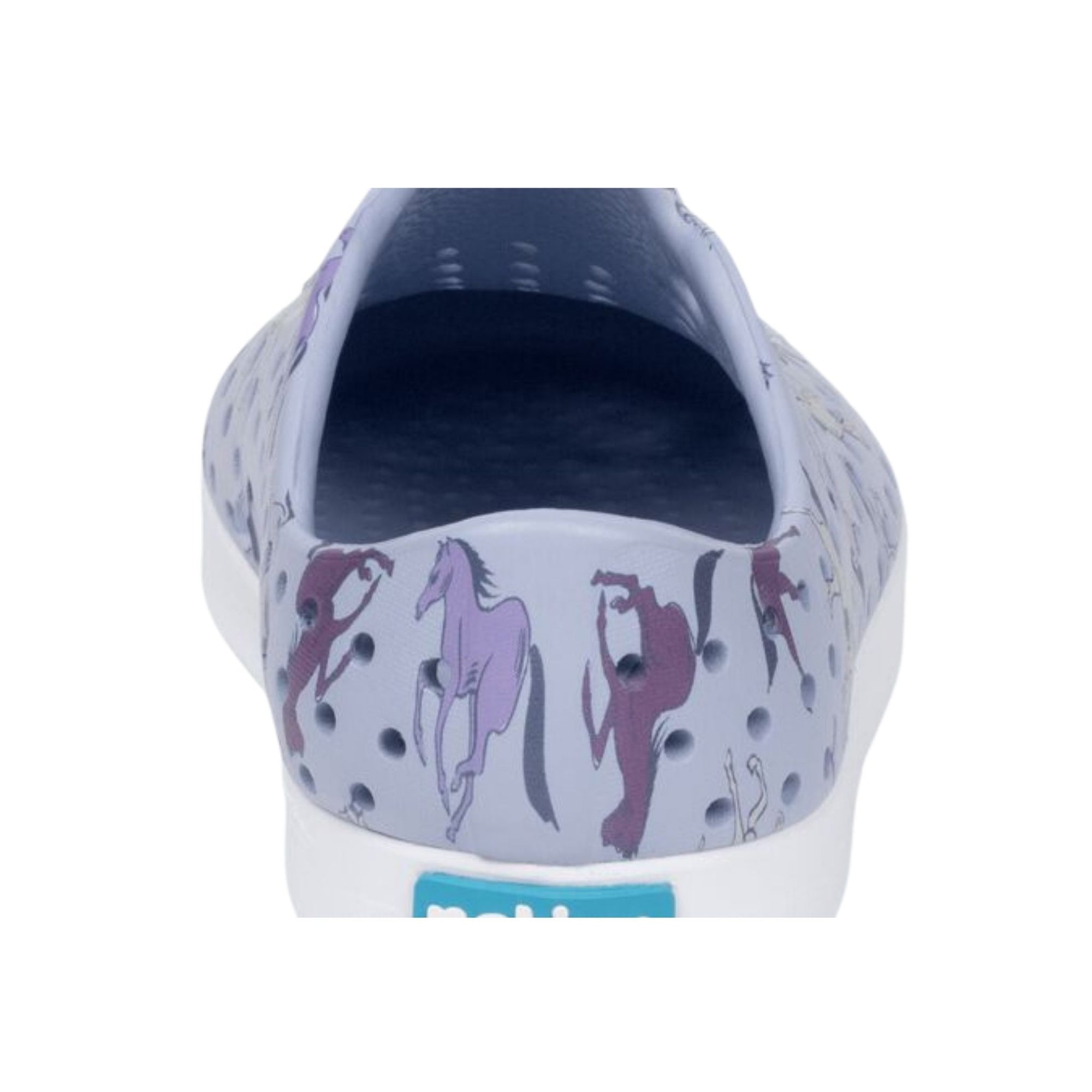 Jefferson Print Child Skyway Blue/ Shell White/ Twirling Horses inside