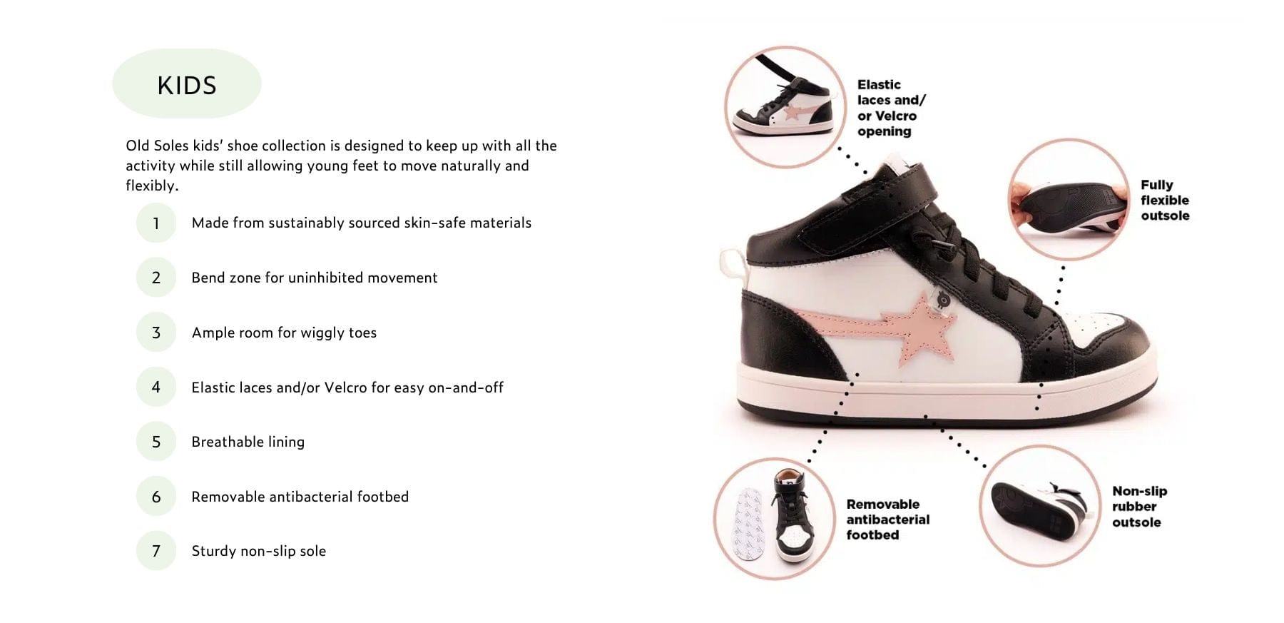 Old Soles kids' high-top shoe model with star detail
