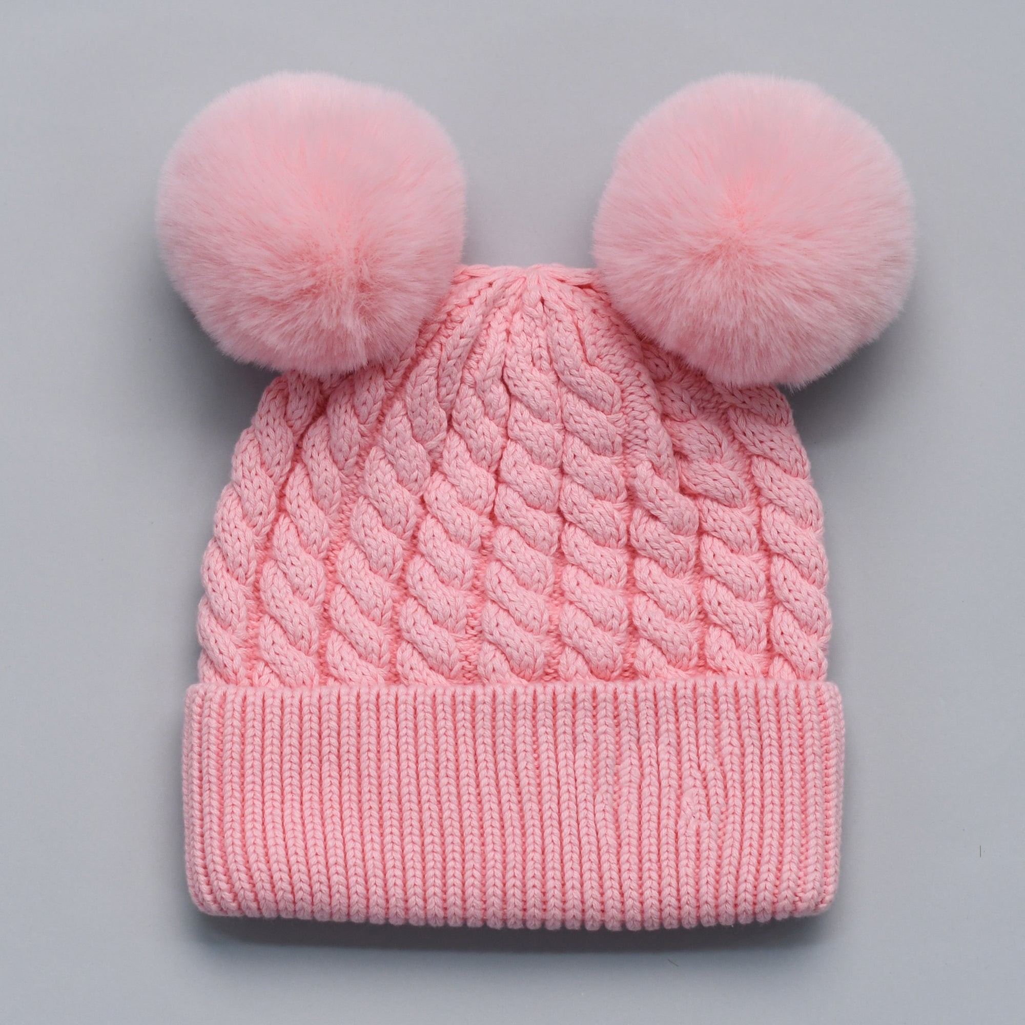 Personalisable Double-Pom Beanie - Pink