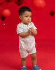 Mandarin-collared Polo Romper - Zodiac Mahjong