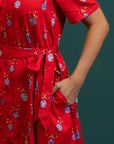 Ladies Sasha Dress - Red Vases