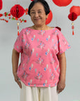 Ladies Becca Top - Pink Floral Lanterns