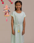 Hayley Dress - Teal Plaid Tiles