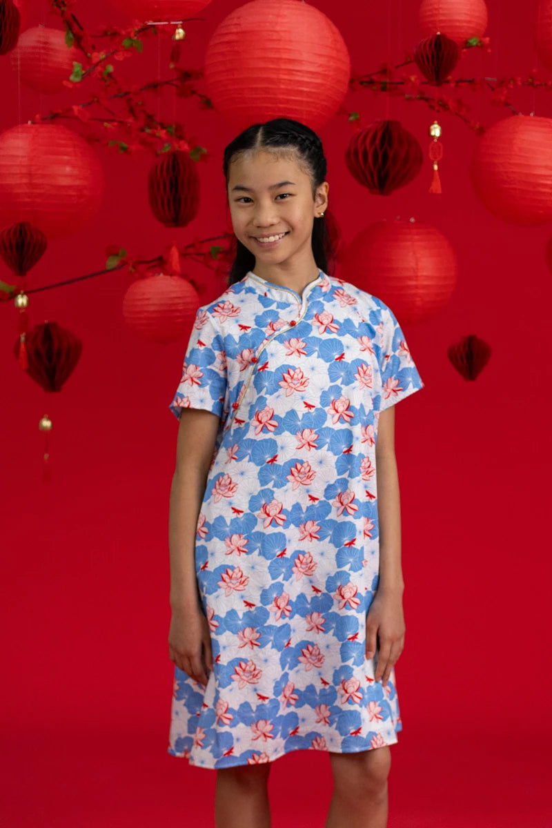 Wendy Cheongsam - Blue Lotus