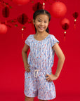Flutter Playsuit - Blue Lucky Bamboo