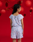 Flutter Playsuit - Blue Lucky Bamboo