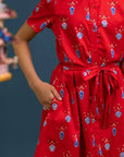 Sasha Dress - Red Vases