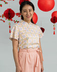 Ladies Marie Top - Cream Lucky Coins