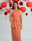 Ladies Amber Top/Skirt - Red Lucky Coins