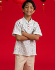 Mandarin-collared Polo Tee - Zodiac Mahjong