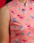 Ladies Mini Peony Cheongsam - Pink Teapots