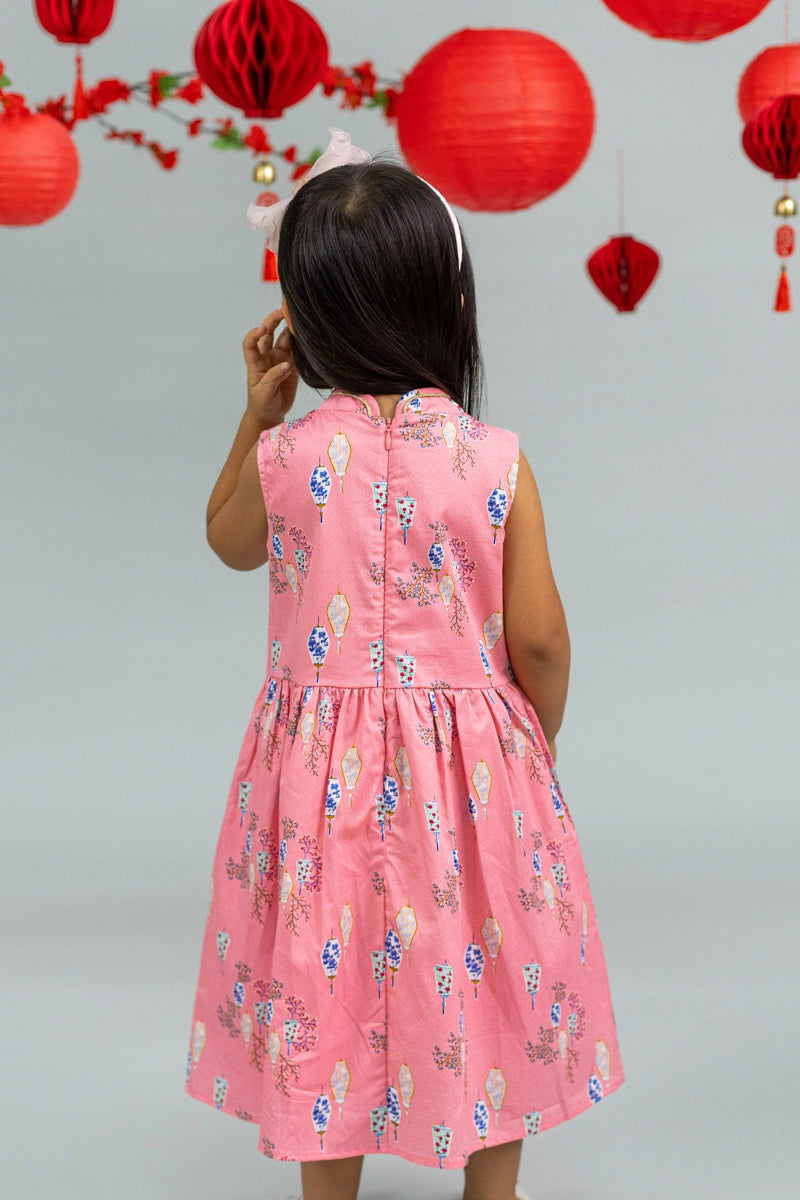 Luna Cheongsam - Pink Floral Lanterns