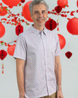 Men's Shirt - Pink Teal Mosaic