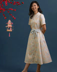 Ladies Sasha Dress - Cream Floral Bamboo